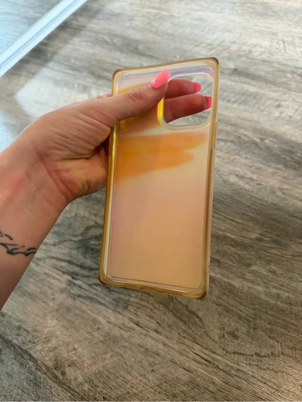 iPhone 13 Pro Max Iridescent Orange Phone Case - Unbranded Elegant Sheen